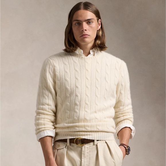 NWT The Iconic Cable-Knit Cashmere Sweater Polo Ralph Lauren - size XXL - Picture 3 of 9